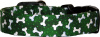 Green & White Bones Handmade Dog Collar